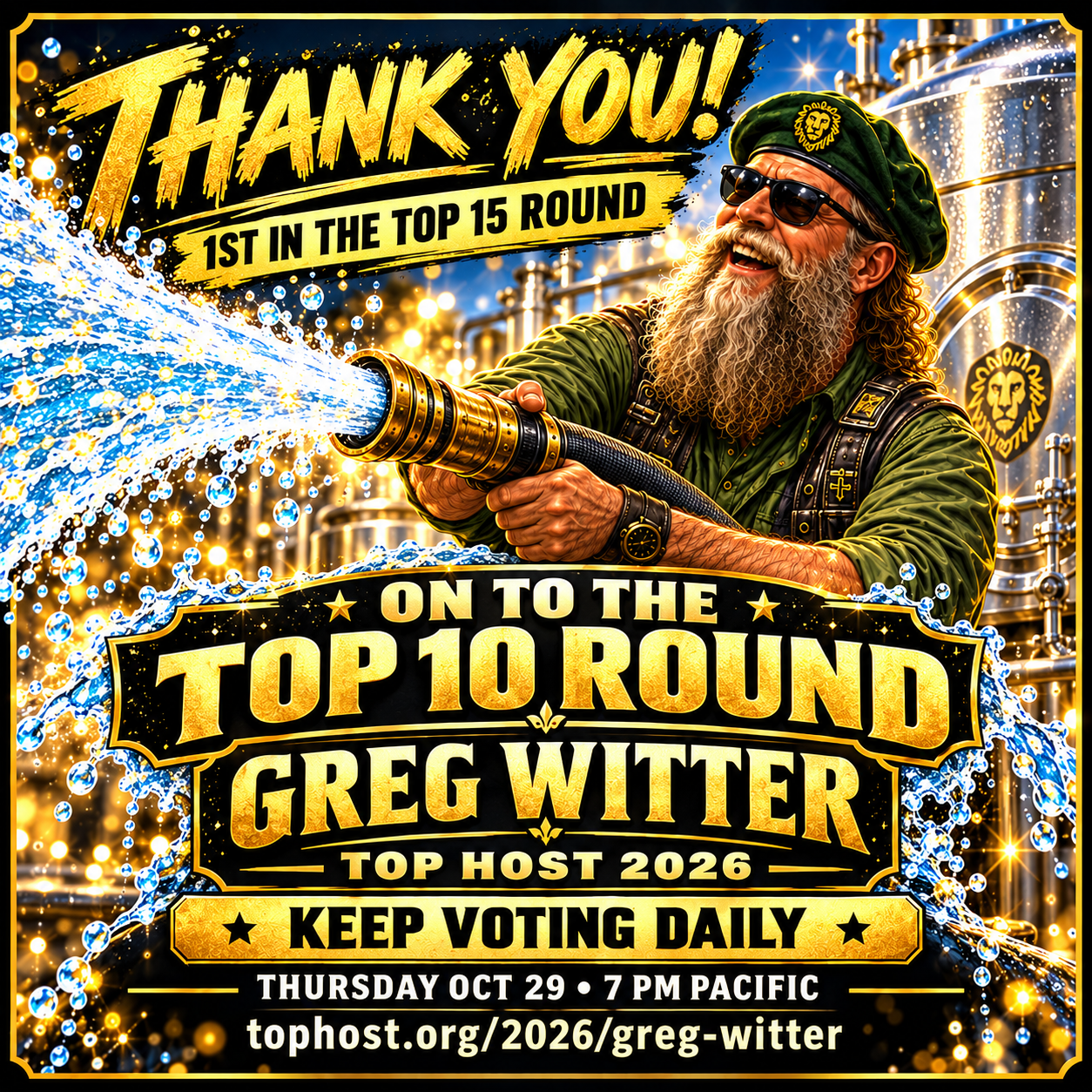 Greg Witter thanks supporters and advances to the Top 10 round